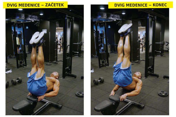 Dvig medenice na klopi